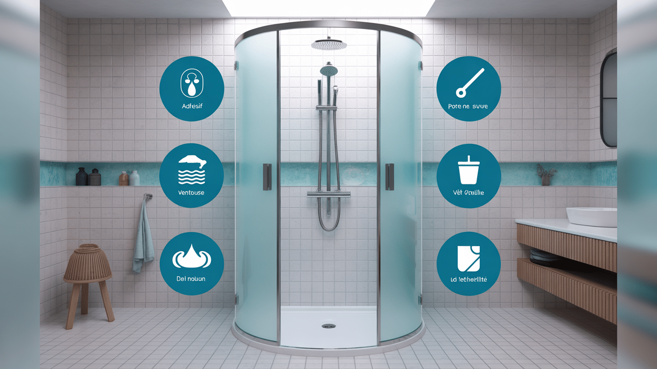 porte-savon pour douche avec méthodes de fixation et entretien