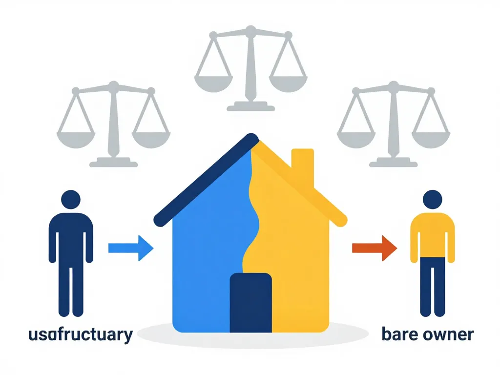 a qui peut on donner l'usufruit de sa maison, schéma du cadre légal usufruit et nue-propriété