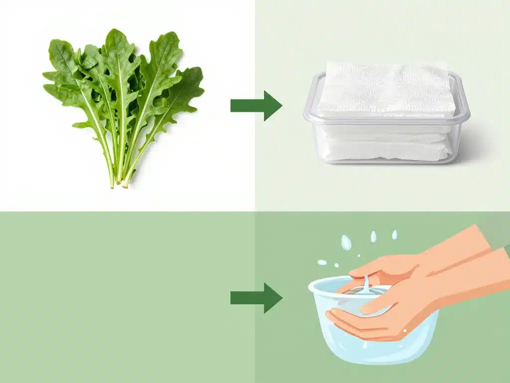 arugula étapes choisir conserver laver