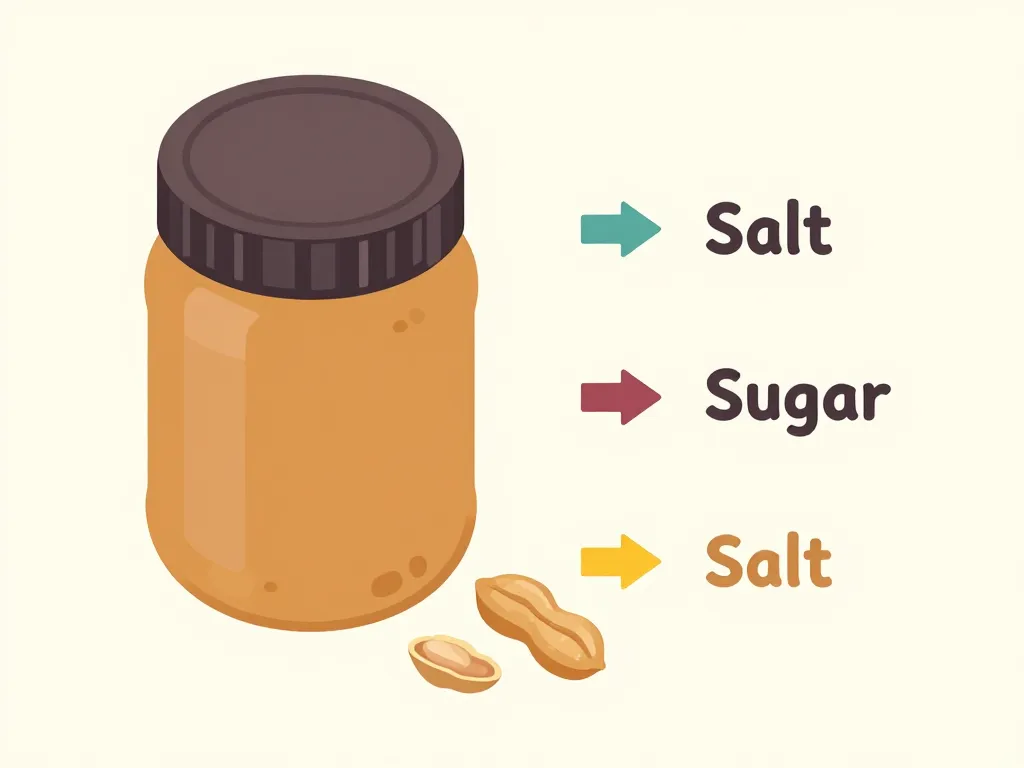 diagramme ingrédients beurre de cacahuète naturel et transformé
