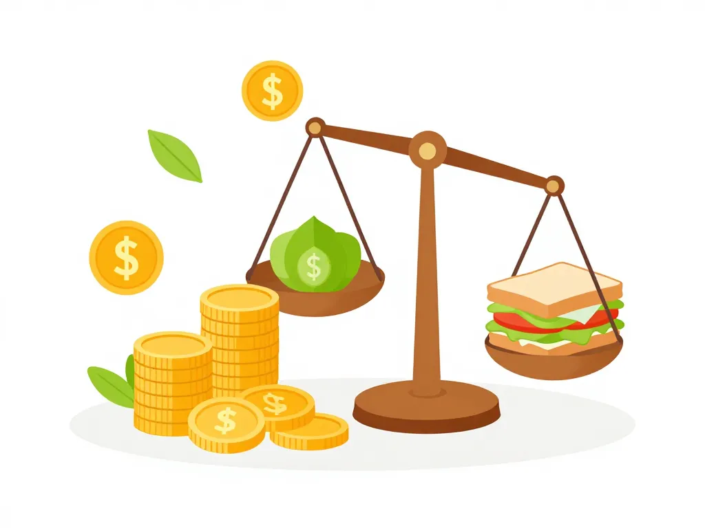 métaphore visuelle budget rentabilité sandwicherie