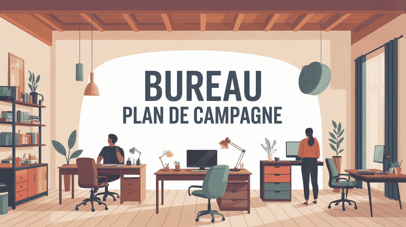 acheter bureau plan de campagne illustration showroom