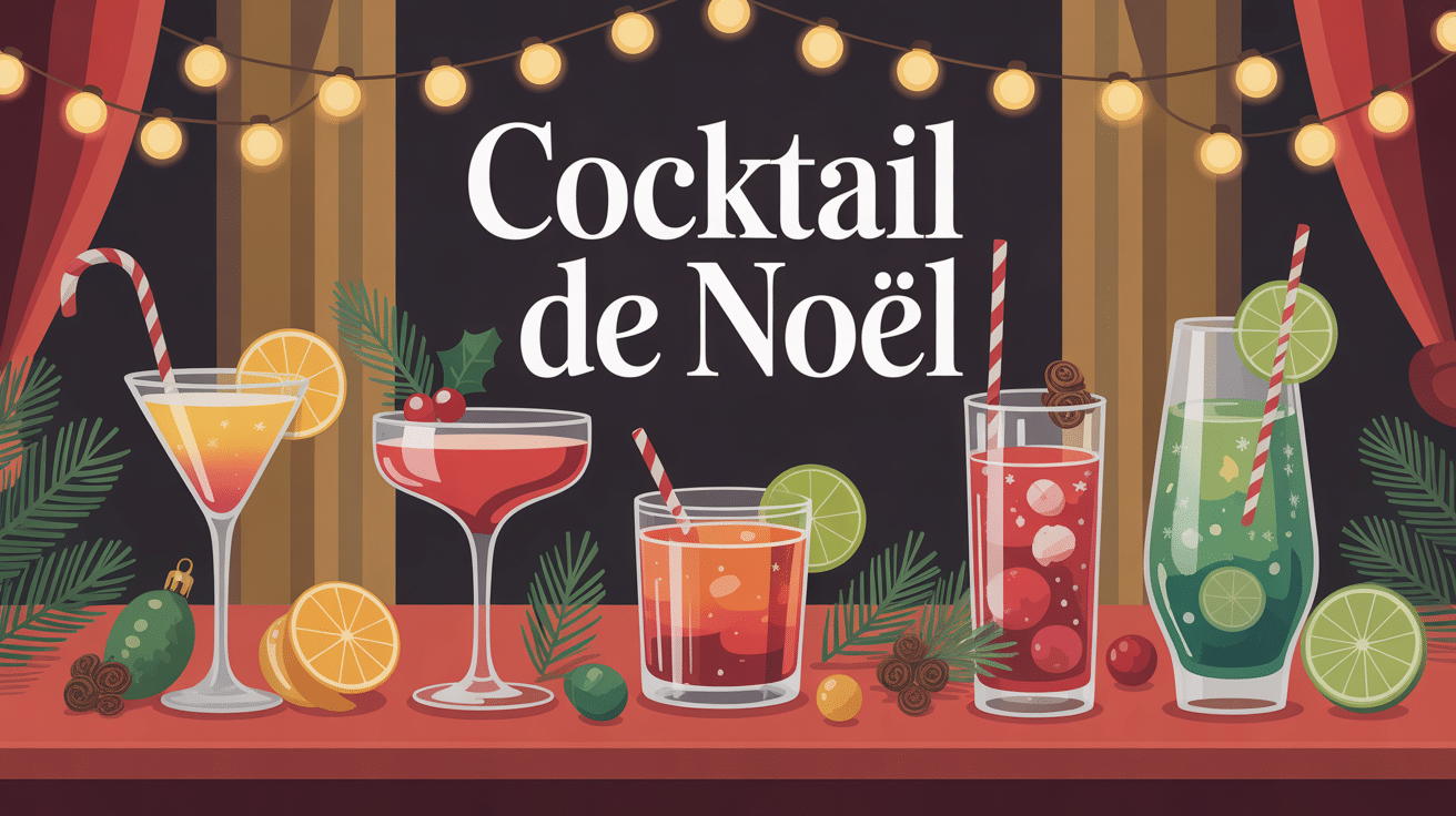 cocktail de noel illustration vectorielle élégante