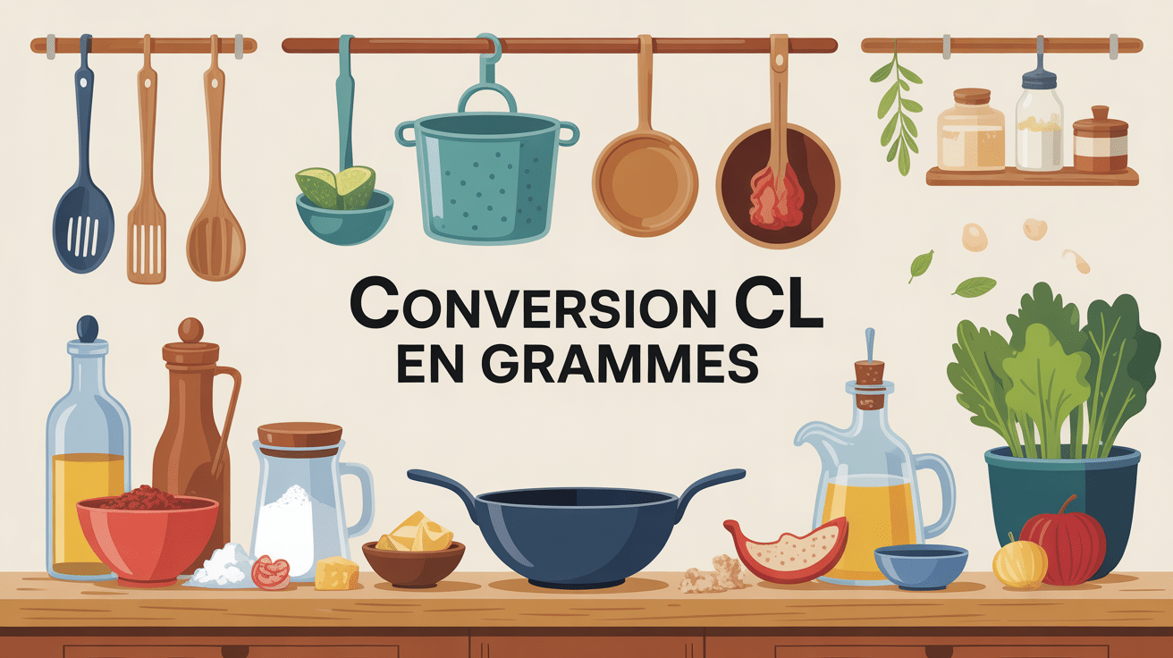 illustration conversion cl en gramme cuisine