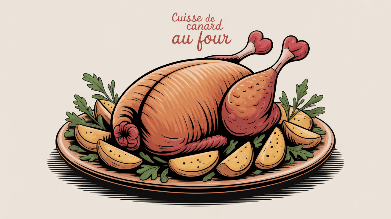 cuisse de canard au four dorée et croustillante avec pommes de terre