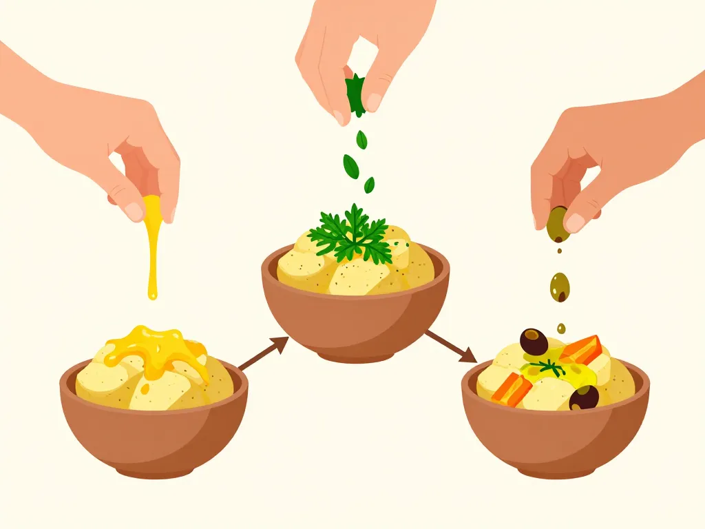 écrasé de pomme de terre variation fromage herbes vegan