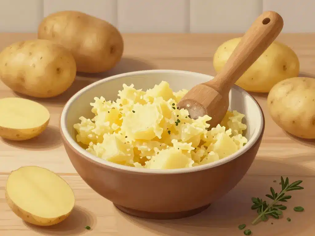 écrasé de pomme de terre avec morceaux et variétés de pommes de terre
