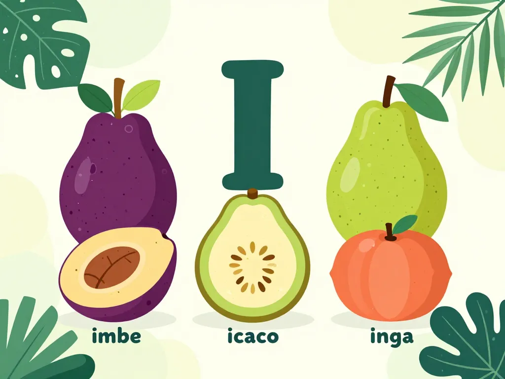 fruit en i sélection de fruits tropicaux