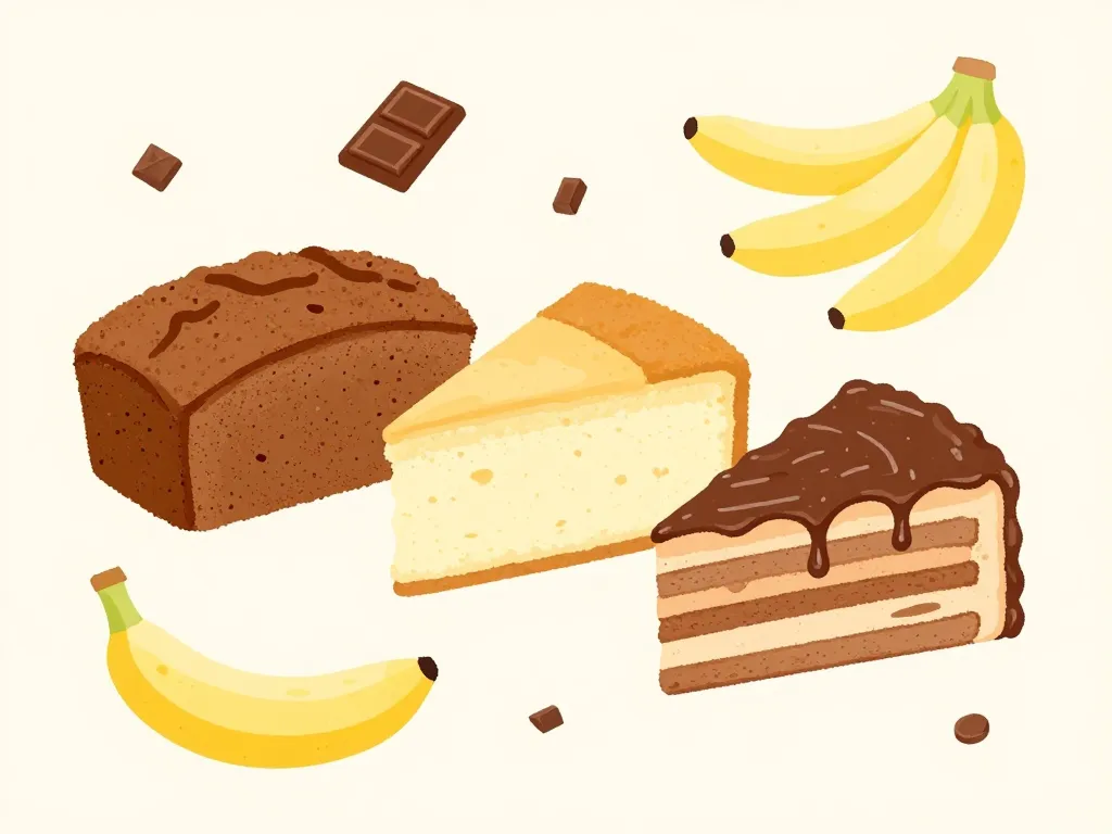 types de gateau chocolat banane avec banane et chocolat