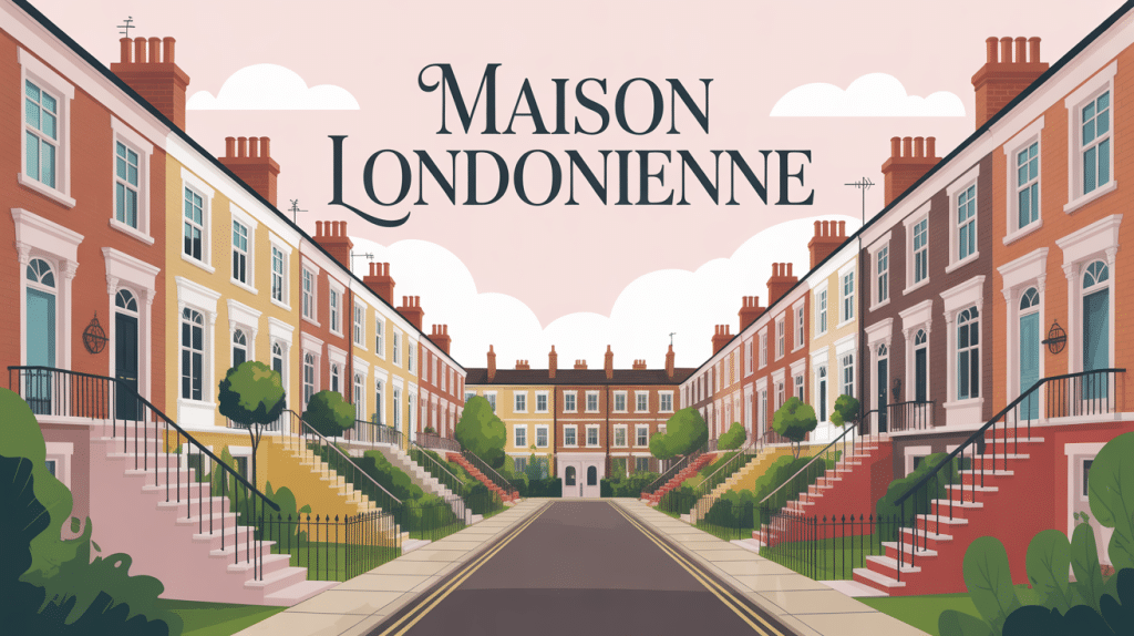 maison londonienne typique avec bow-windows et jardin