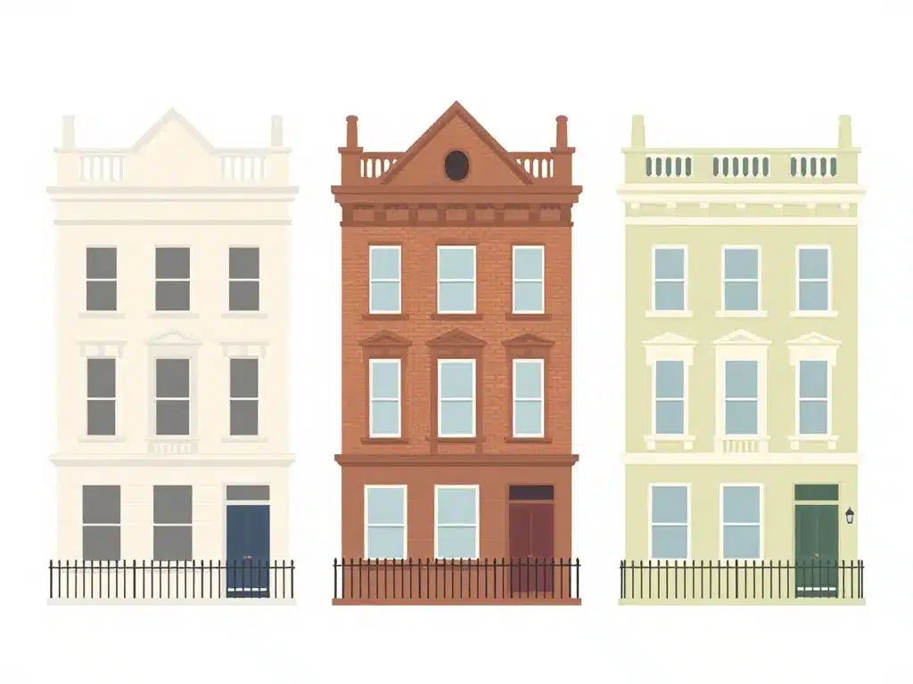 maison londonienne silhouettes géorgienne victorienne édouardienne