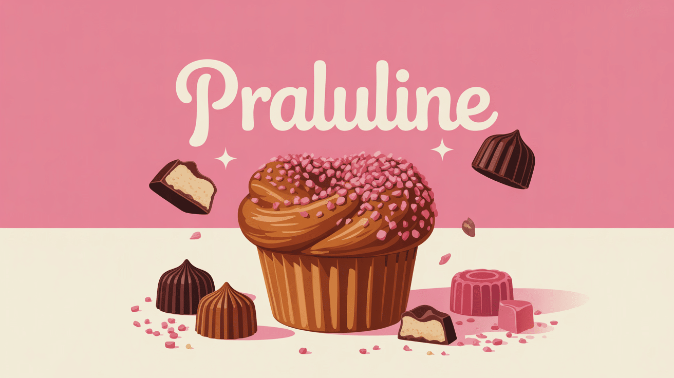 praluline artisanale gourmande sur fond pâtisserie