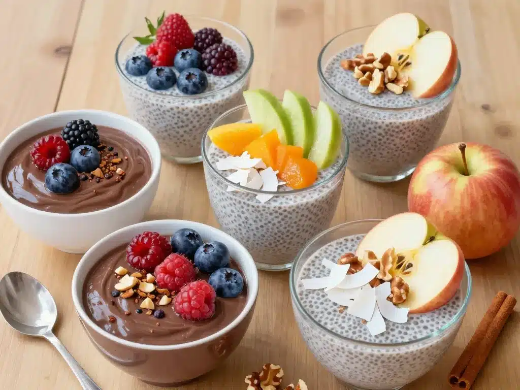 pudding chia bol chocolat fruits rouges pommes