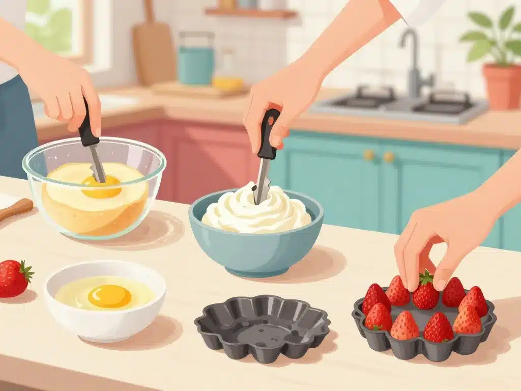 Étapes recette fraisier montage pâtissier