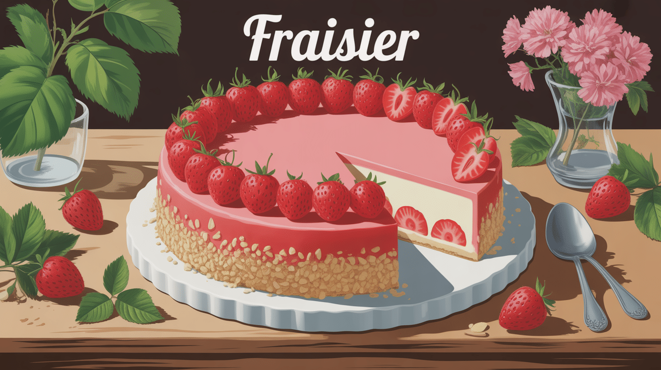Recette fraisier classique avec génoise, crème et fraises