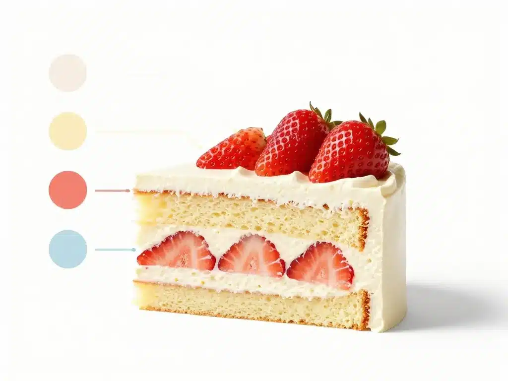 Structure gâteau recette fraisier vue en coupe