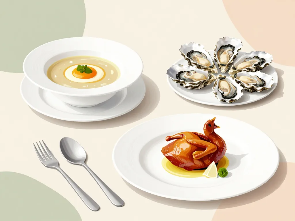 Plats gastronomiques restaurant Guy Savoy menu