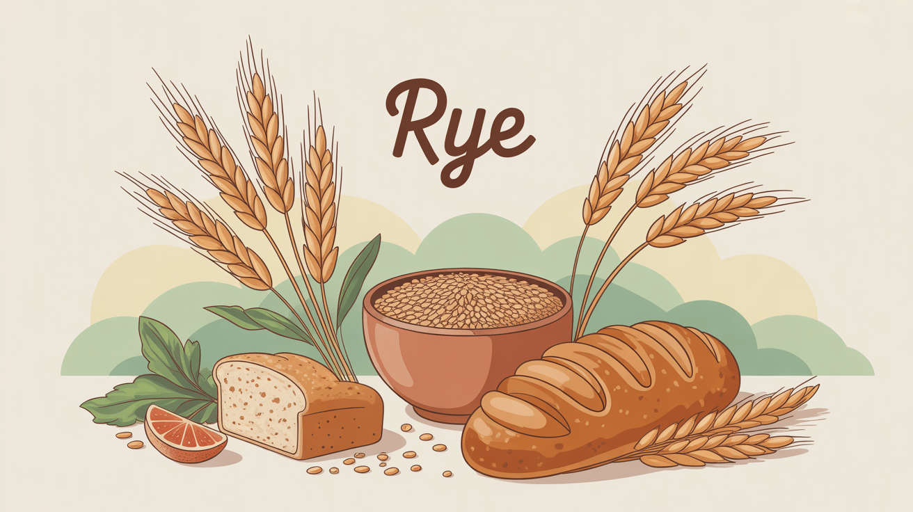 Illustration rye seigle et alimentation saine