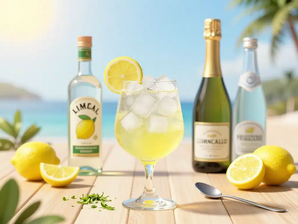 scène produits spritz limoncello verre ingrédients