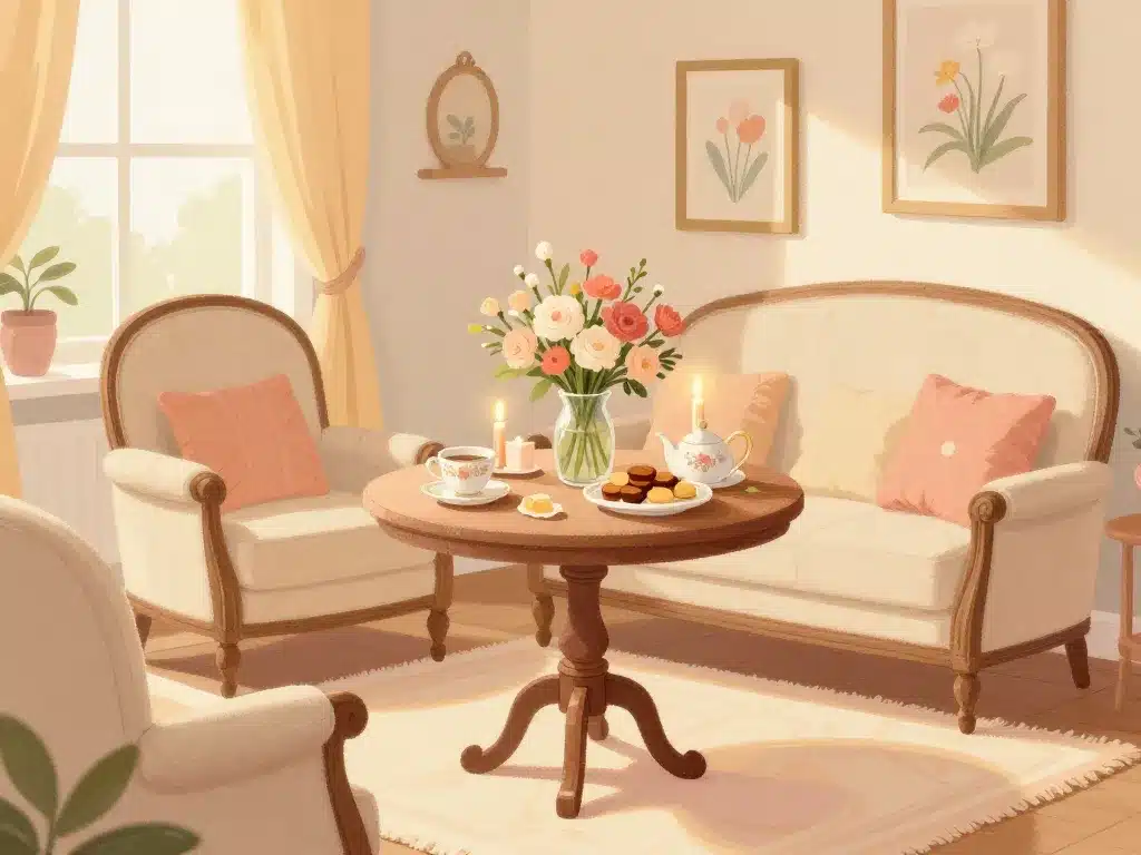 décoration tea time salon ambiance chaleureuse