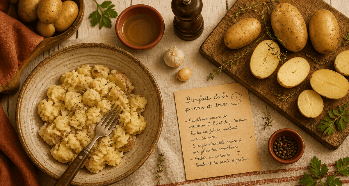 bienfaits du pomme de terre sur table rustique