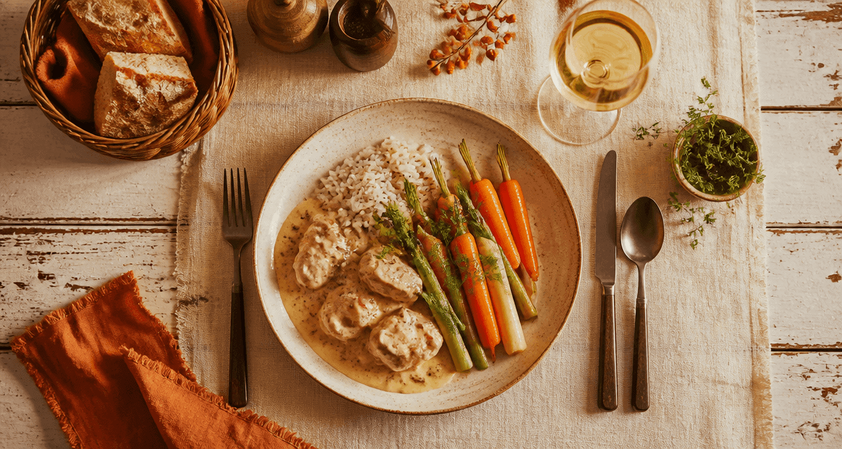 blanquette de veau accompagnement riz légumes