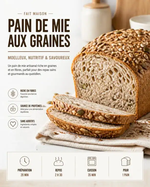 Pain de mie à la farine d'avoine sans gluten fait maison