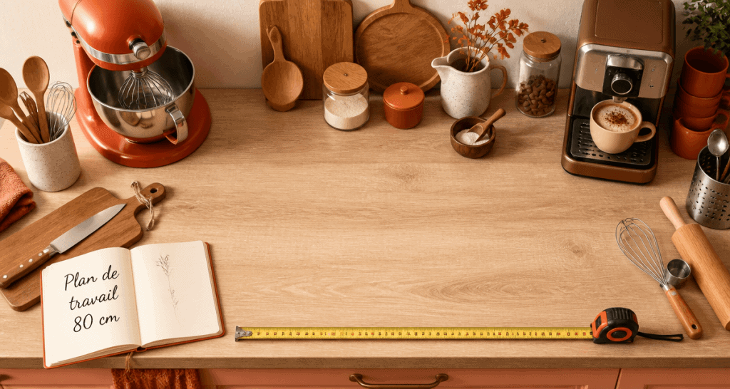 plan de travail 80 cm de profondeur en cuisine