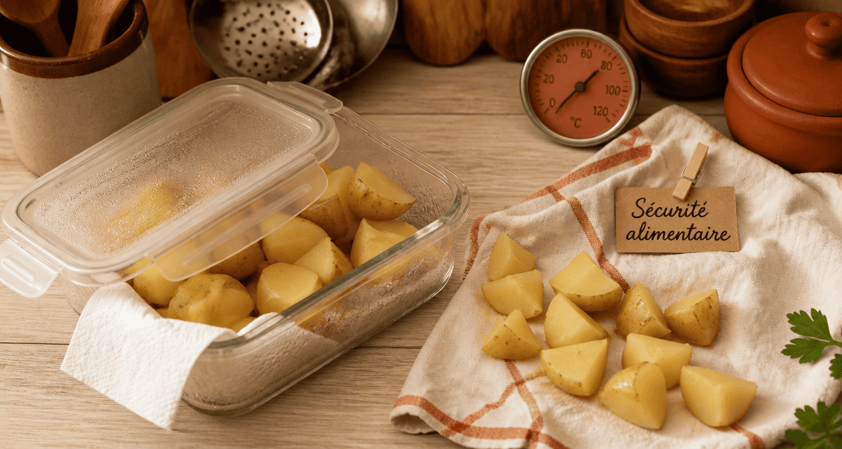 pomme de terre cuite frigo toxique en récipient et à l’air libre