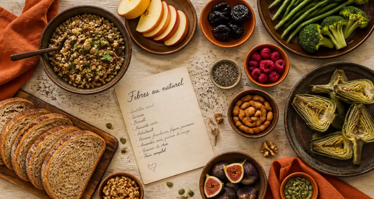 aliments contenants des fibres sur une table