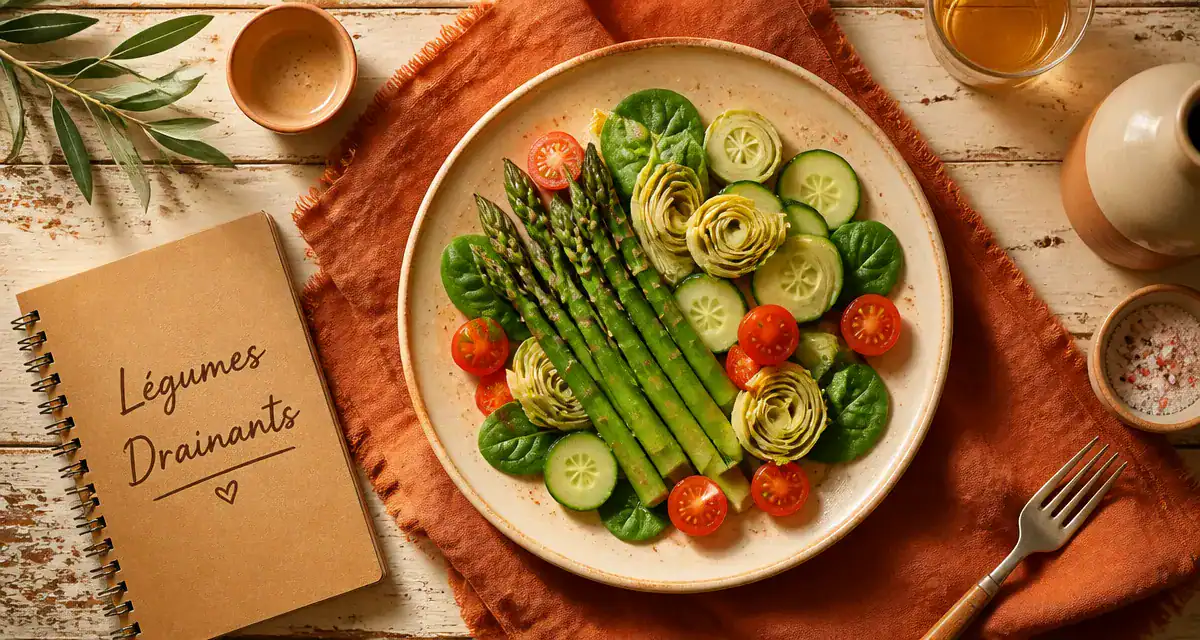 aliments diurétiques légumes assiette