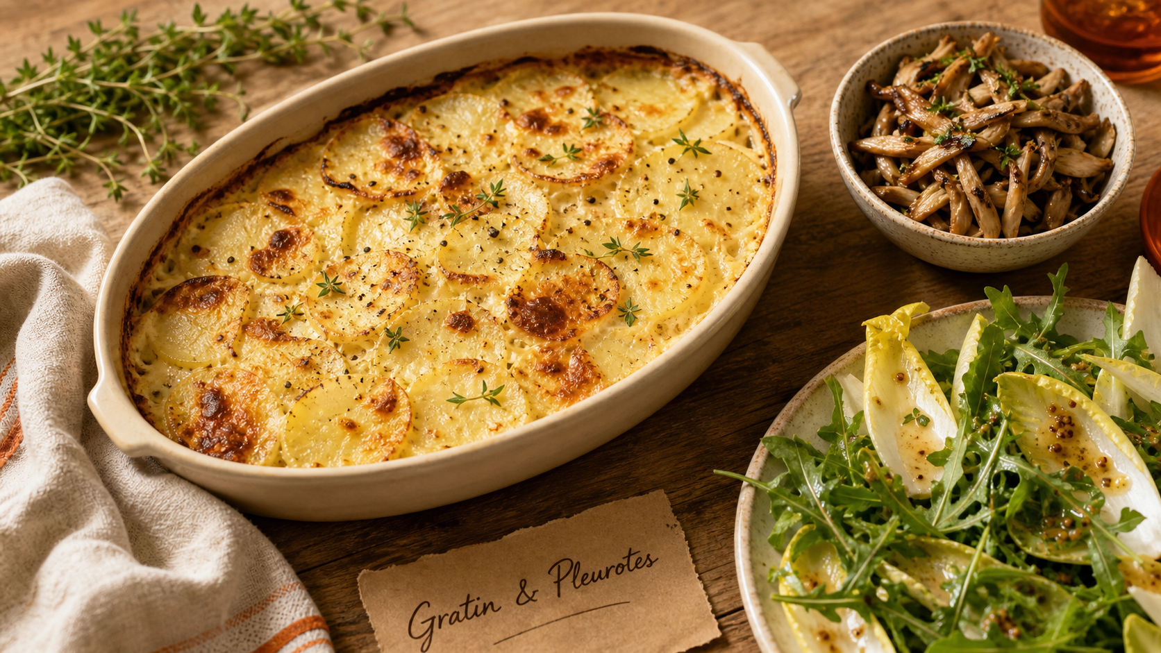 Gratin dauphinois sans viande avec pleurotes : que manger avec ?