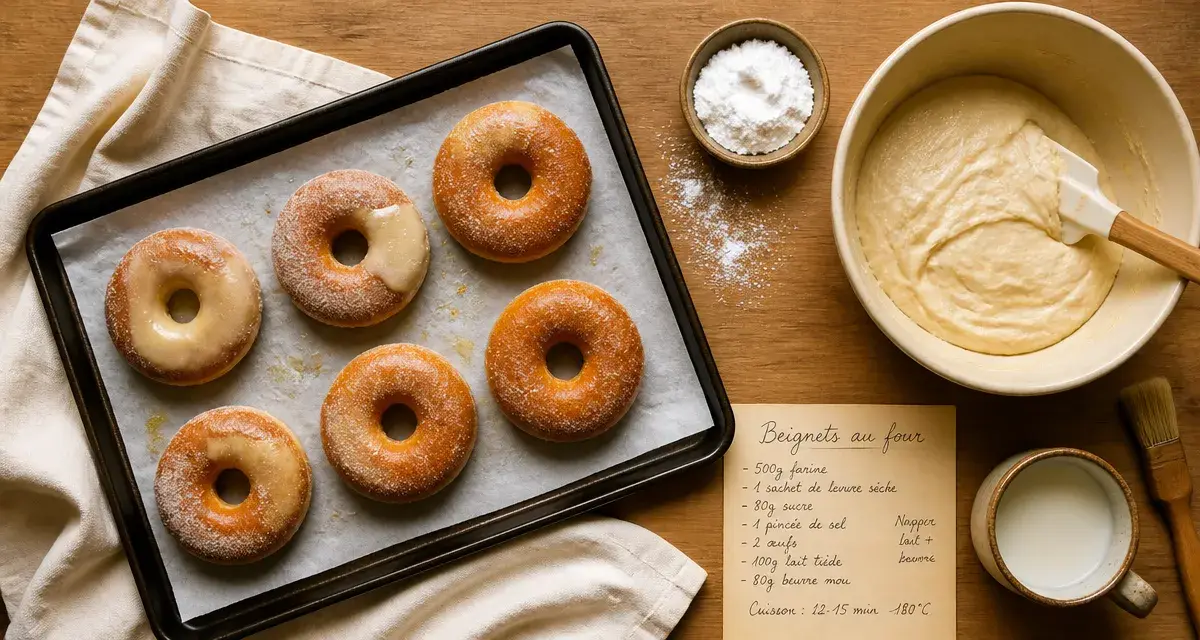 recette des beignets au four moelleux sans friture : beignets dorés au four