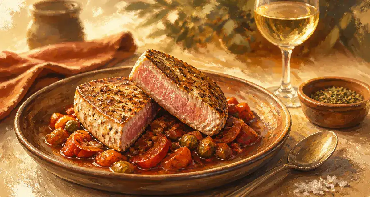Recette thonine à la provençale en 20 minutes, thon poêlé aux tomates et câpres