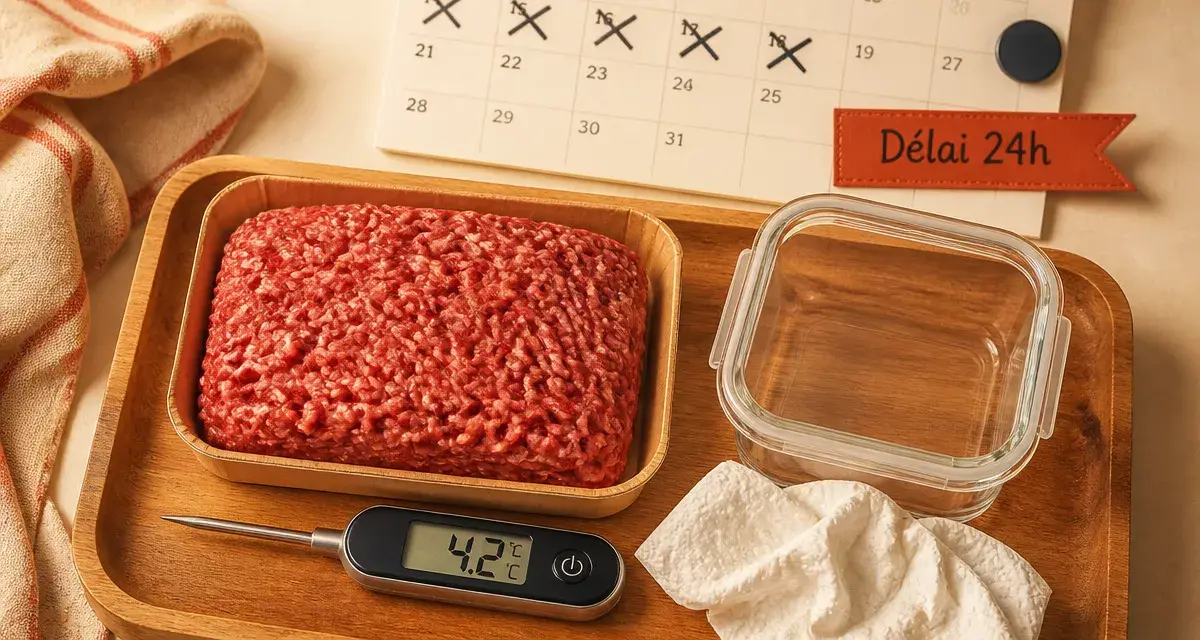 Viande décongelée au frigo : combien de temps, risques sanitaires