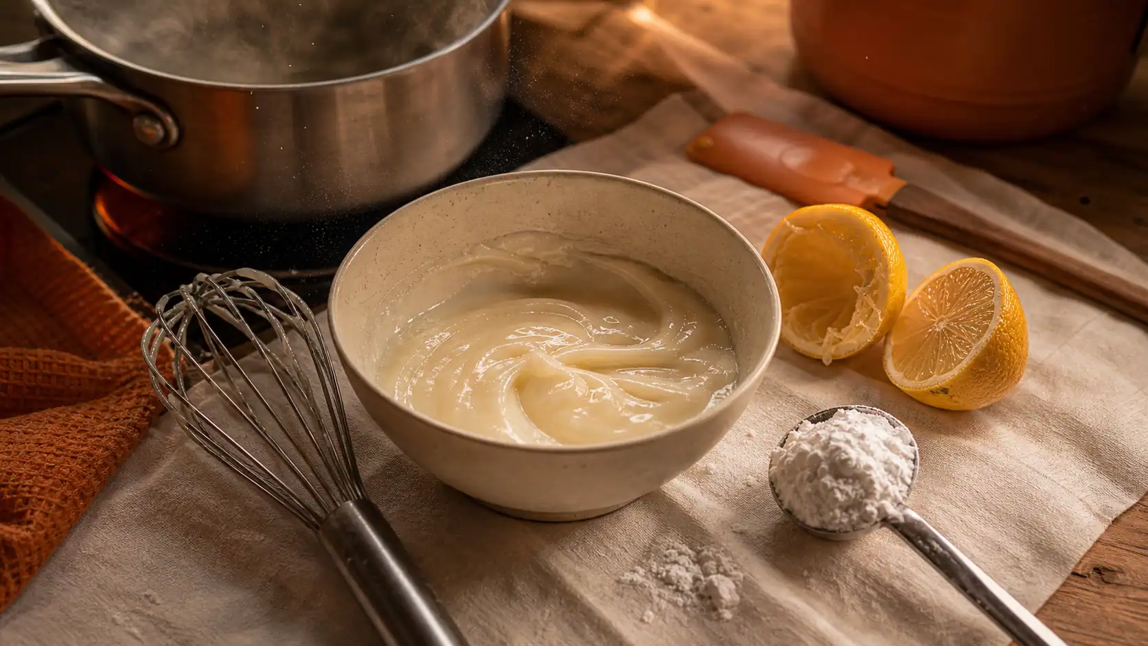 Comment epaissir une creme citron : feu doux et fécule, texture nappante
