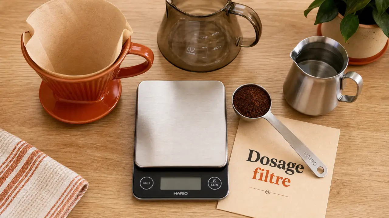 Dose café filtre 80 g/L : cuillère bombée et erreurs qui rendent la tasse amère