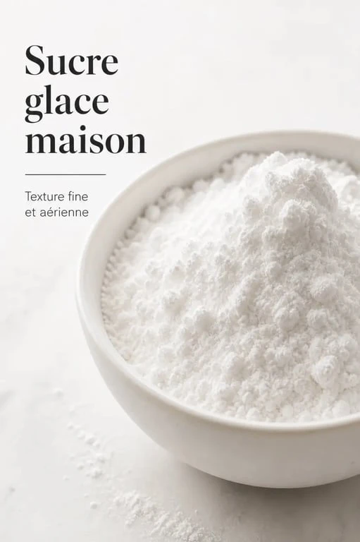 Bol de sucre glace maison fait avec une recette simple et rapide