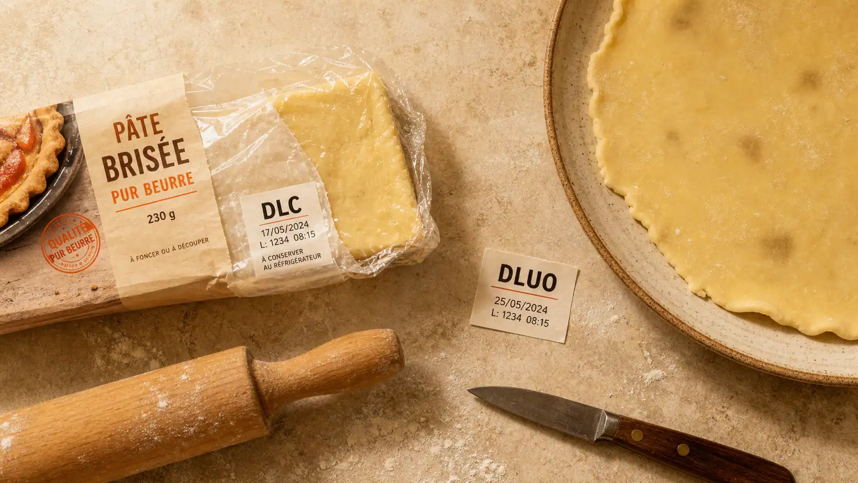 Pate brisee perimee : DLC DLUO, taches suspectes