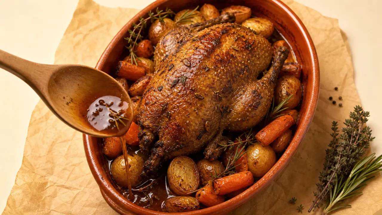 Recette de pintade au four : arrosage régulier, chair moelleuse