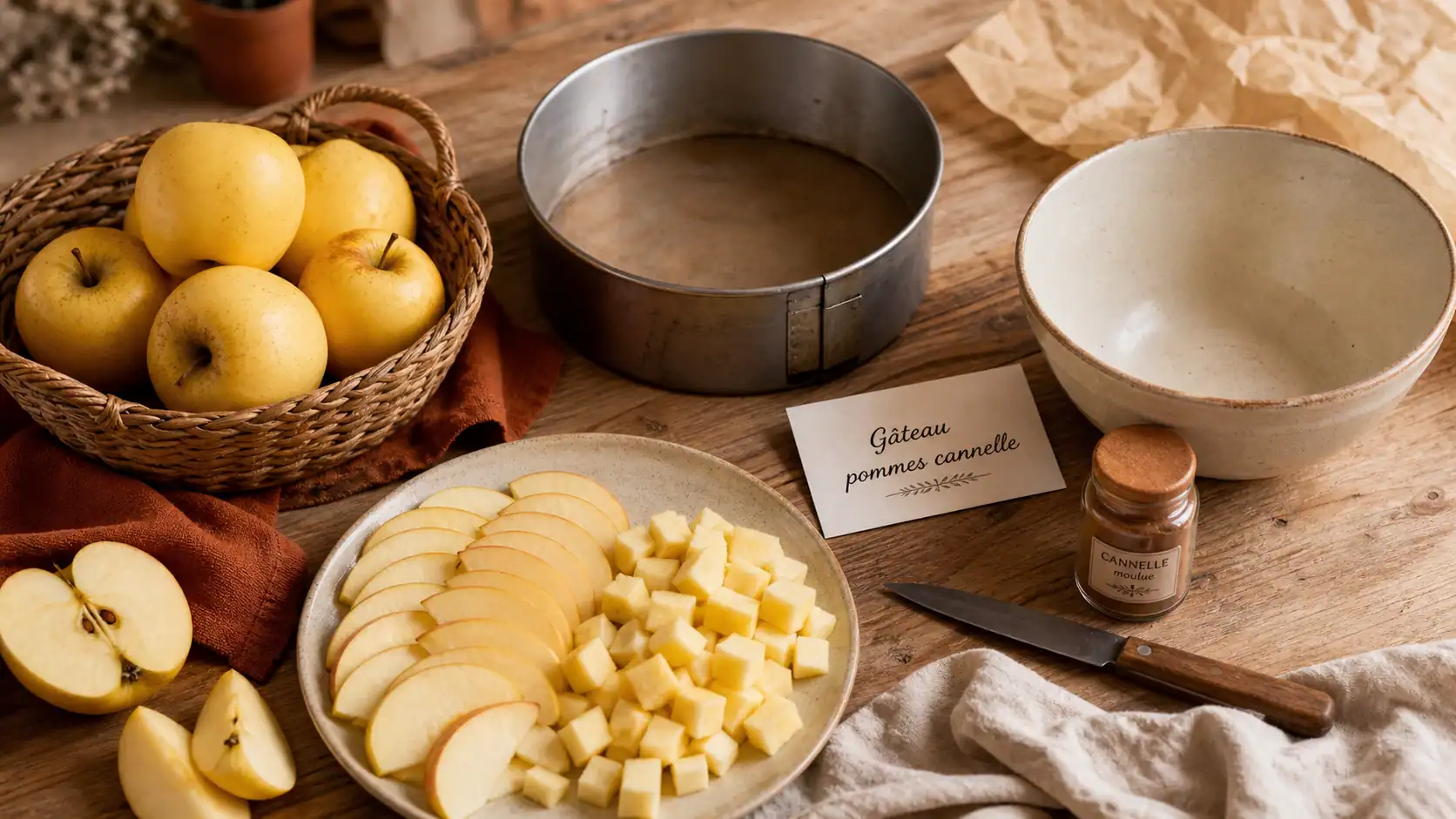 Recette avec des pommes : gâteau fondant aux pommes cannelle