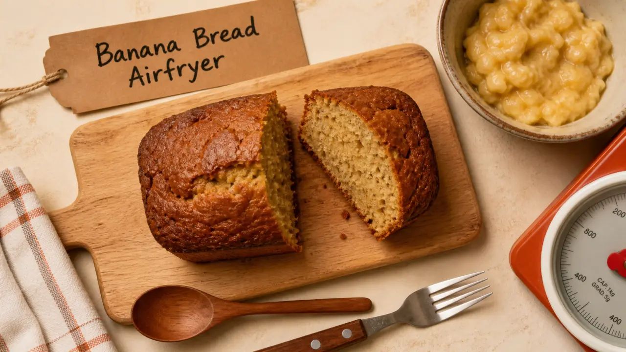 Banana bread air fryer moelleux, tranches et purée de banane
