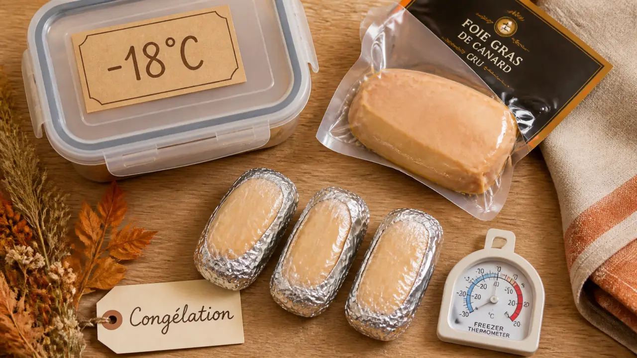 Congeler foie gras sous vide à -18°C