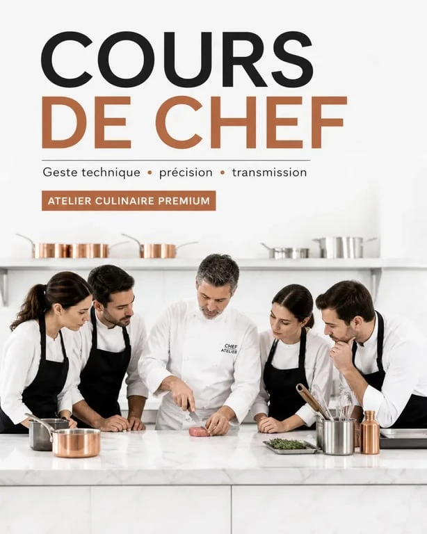 Cours de cuisine avec un grand chef en cuisine professionnelle, expérience premium à offrir