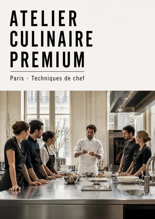 Cours de cuisine ferrandi dans un atelier culinaire premium à Paris