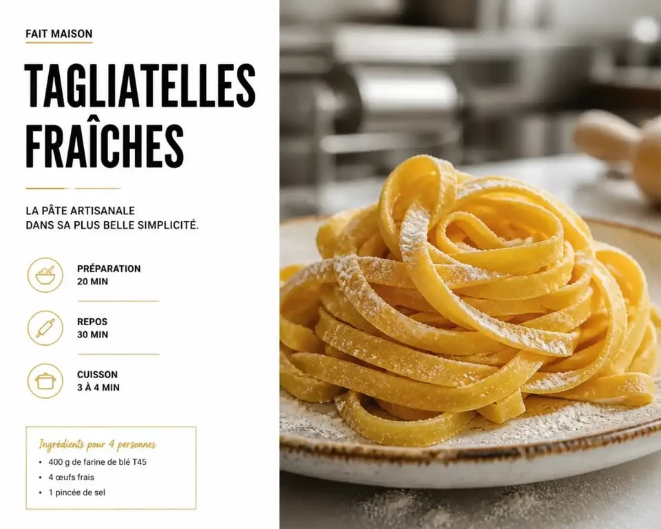 Tagliatelles fraîches maison réalisées lors d'un cours de cuisine chez Eataly Paris