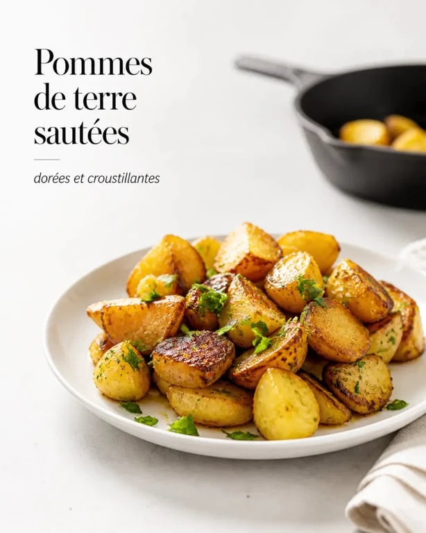 Recette pommes de terre sautées dorées et croustillantes en assiette