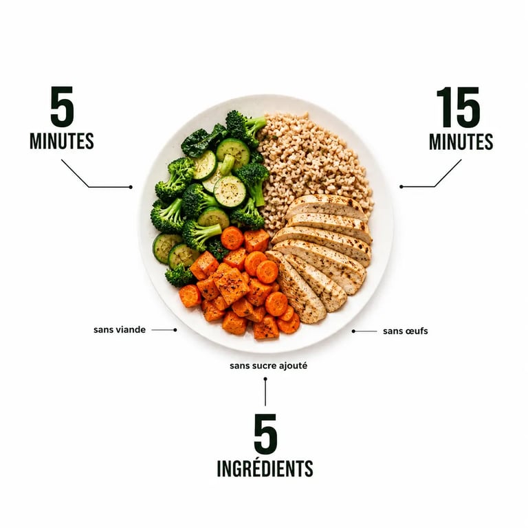 Cuisine saine et gourmande : assiette équilibrée et repères visuels pour des repas simples et rapides