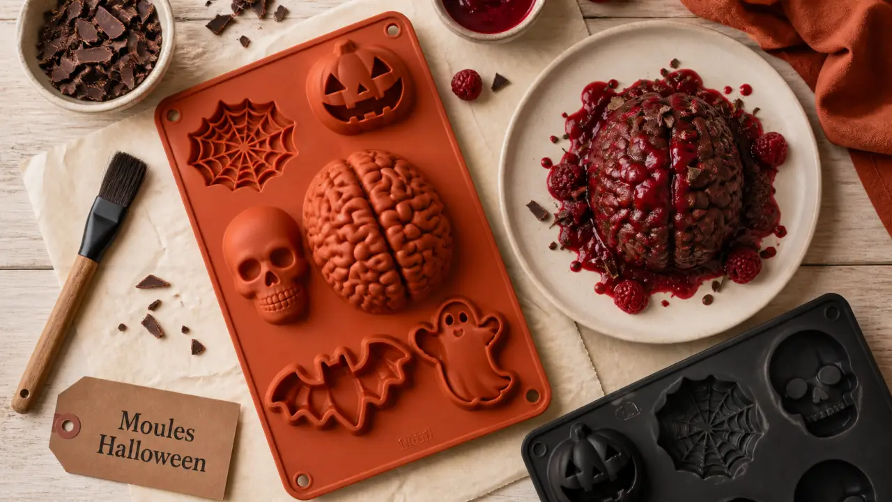 Moule halloween gifi en silicone, gâteau chocolat thématique Halloween