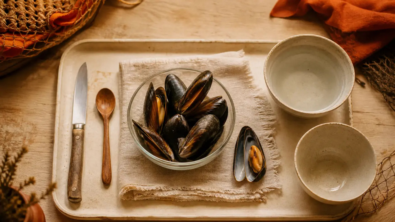 Moule ouvertes avant cuisson : repérer coquilles fraîches